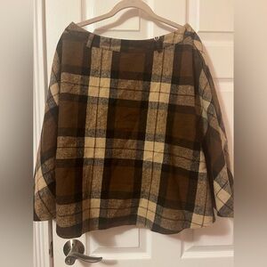 Vintage Style Plaid Brown and Tan Skirt